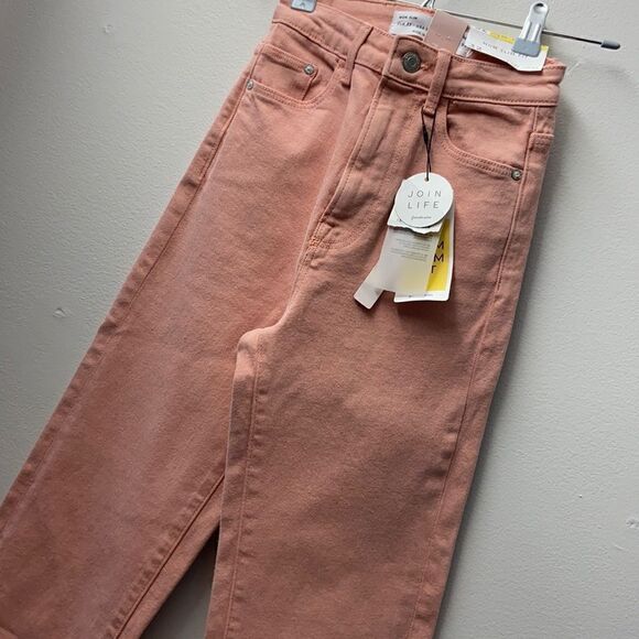 New Stradivarius Mom Fit Jeans in Pink Coral 32 - Picture 3 of 10